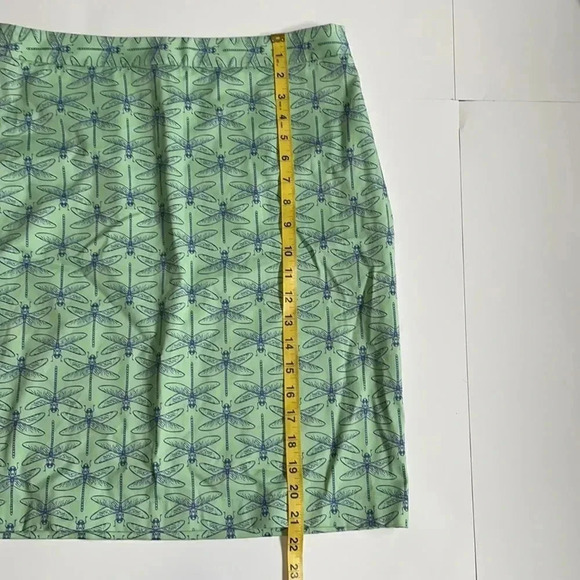 Brooks Brothers Golf Mini Skirt Light Green Dragon Fly Print Women’s 6 Cotton - Picture 8 of 14